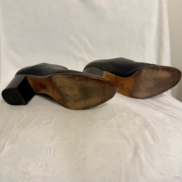 Reed Krakoff Black Leather Laceless Oxfords With Block Heel EUC - Picture 7 of 10